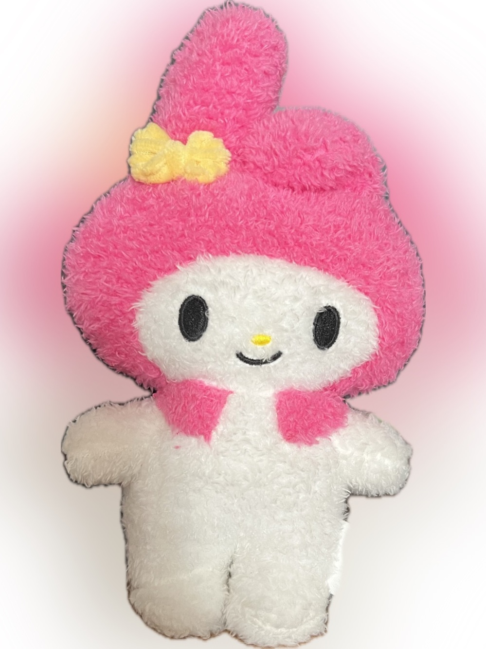 Sanrio My Melody Plush with Yellow Bow Pink & White